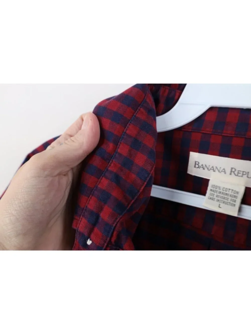 Vtg 90s Banana Republic Mens Large Faded Heavyweight Collared Button Down Shirt